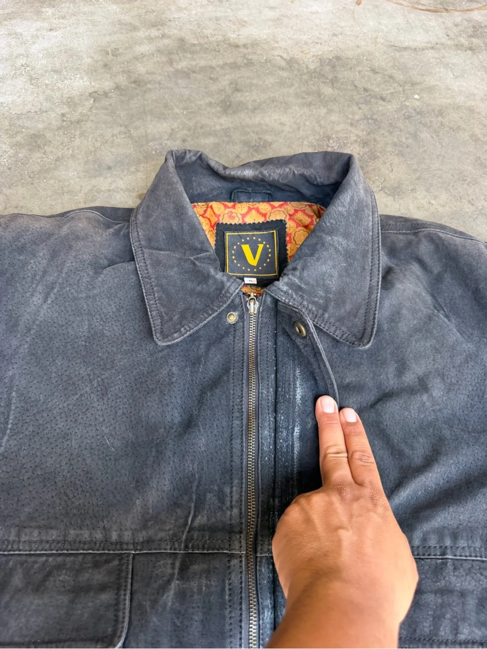 Vintage 90s Moda Italiana Genuine Suede Bomber Jacket Mens XL